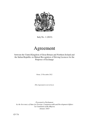 英国北爱尔兰和意大利之间的协议 No.1 (2023)